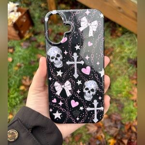 Velvet Caviar Black Skull and Hearts Phone Case